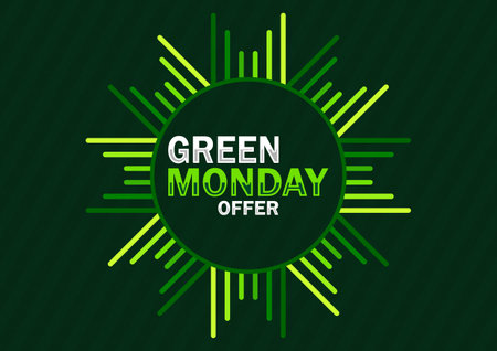 Green Monday Offer. Suitable for greeting card, poster and banner. Modern illustration.のイラスト素材
