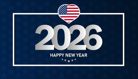 2026 Happy New Year. Suitable for greeting card, poster and banner