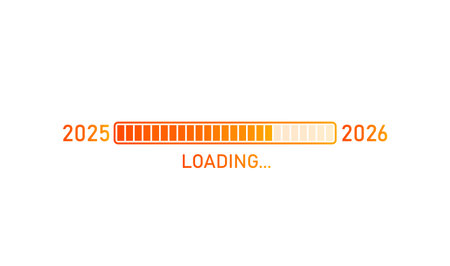 Loading progress bar of 2025, 2026 happy new year. Festive background for your design. Vector...