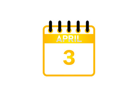 April 3 Calendar Icon â Important Date, Planner, Event Reminderのイラスト素材