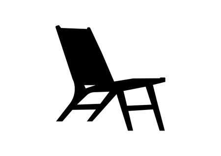 Black Lounge Chair Silhouette â Recliner Seating, Modern Furniture Iconのイラスト素材