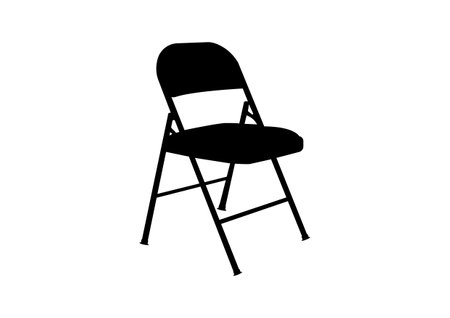 Black Folding Chair Silhouette â Portable, Seating, Furniture Iconのイラスト素材