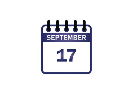 September 17 Calendar Date â Events, Reminders and Holidaysのイラスト素材