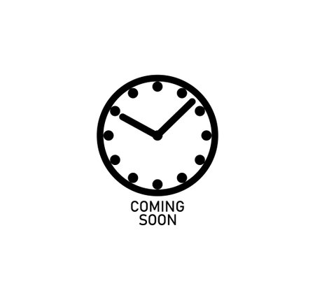 Black Coming Soon Clock Icon â Minimal Countdown Time Symbol Designのイラスト素材