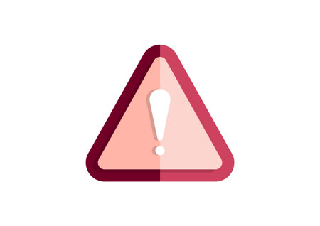 Red Triangle Warning Sign with White Exclamation Markのイラスト素材