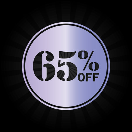65% Off Discount Badge â Promotional Sale Offerのイラスト素材