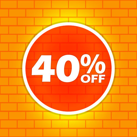 40% Off Sale Discount Promotionのイラスト素材