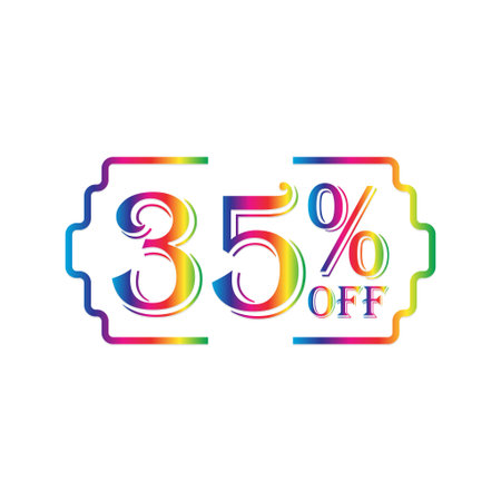 Colorful 35% Off Discount Tag