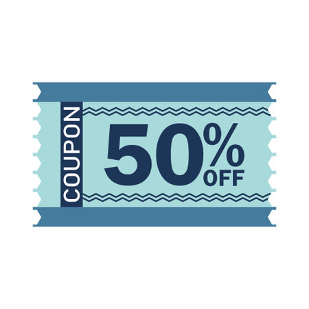 50% Off Coupon Discount Voucherのイラスト素材