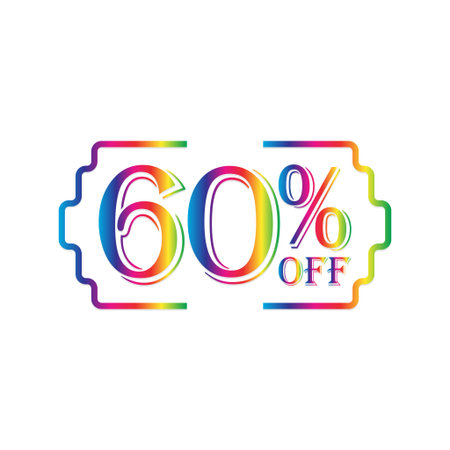Colorful 60% Off Discount Graphicのイラスト素材