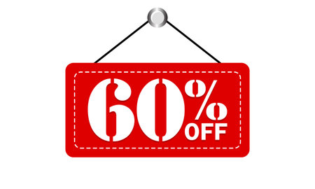 60% Off Sale Sign â€“ Red Discount Tag