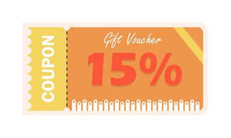 15% Discount Coupon Gift Voucher Promo Offer Savings