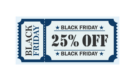 Black Friday 25% Off Coupon Discount Voucher Dealのイラスト素材