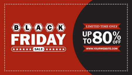 Black Friday Sale â Up to 80% Off Limited Time Offer. Design template for Black Friday sale bannerのイラスト素材