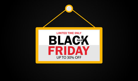 Black Friday Sale Limited Time Only Up to 30% Offのイラスト素材