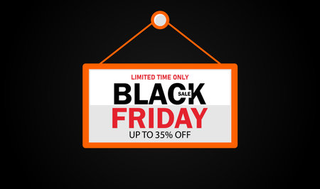 Black Friday Sale Limited Time Only Up to 35% Offのイラスト素材