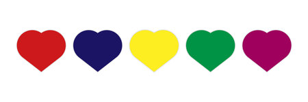 Colorful Heart Shapes Vector Design. Concept - love, relationship modern backgroundのイラスト素材