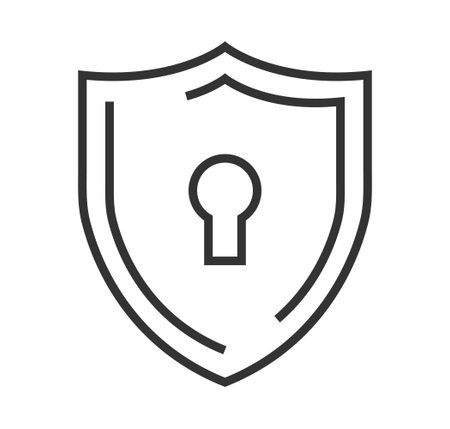 Shield Keyhole Icon â Secure Access Symbol for Data Protection and Cyber Safety. Vector Illustrationのイラスト素材