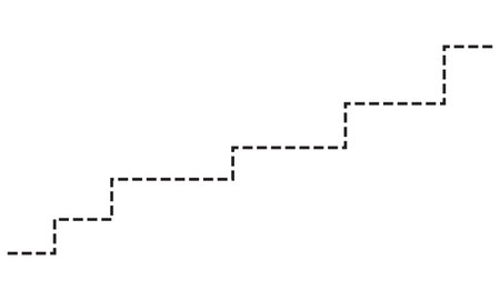 Dashed Staircase Line Pattern â Geometric Step Diagram Designのイラスト素材