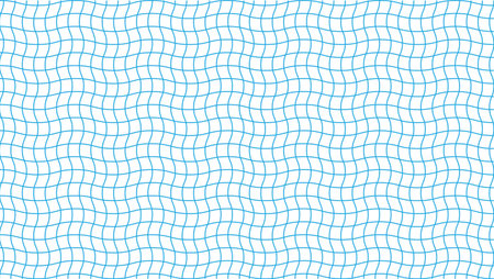 Wavy Grid Illusion. Blue Square Pattern with Optical Distortion on White Background. Vector illustrationのイラスト素材