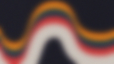 Multiband Wave. Abstract Colorful Flow with Gradient Blur on Dark Backgroundの写真素材