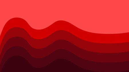 Red business wave desktop wallpaper. Red Wave Layers. Abstract Horizontal Gradient Bands in Deep Shades on Light Backgroundの写真素材