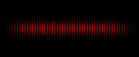 Red Black Wave Lines Striped vertical glass background. Abstract Vertical Interference Pattern with Symmetrical Glow on Dark Backgroundの写真素材