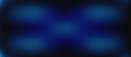 Blue Symmetry Glow. Abstract Mirrored Light Pattern with Central Radiance and Radiating Streaks on Dark Background. Blue abstract backgroundの写真素材