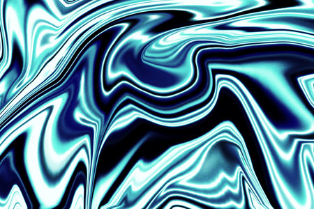 Blue and cyan abstract marble swirl background with glossy fluid texture design