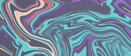 Multicolor pastel abstract marble swirl background with smooth fluid. Noise and grain texture on a...