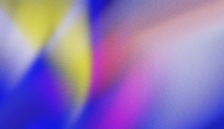 Colorful Abstract Gradient Background with Blue Yellow Pink Blurred Light Effect. Noise Texture...