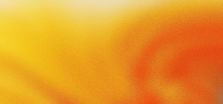 Retro Grainy Yellow Orange Abstract Gradient Background with Smooth Radiant Light Waves Noise...