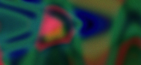 Retro Grainy Multicolor Abstract Gradient Background with Psychedelic Flowing Shapes Noise Texture Effect Vibrant Modern Poster Designの写真素材