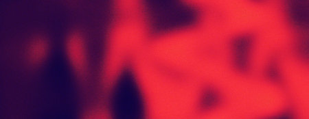 Retro Grainy Red Purple Abstract Gradient Background with Blurred Organic Light Shapes Noise Texture...