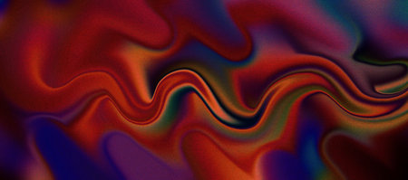 Abstract Red Blue Liquid Gradient Wave Background with Vibrant Flowing Texture, Smooth Glossy Swirl...
