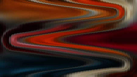 Abstract dark glass ripple texture with gradient background and flowing red, orange, and deep blue...