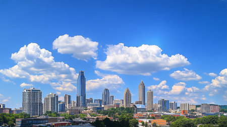 Skyline of downtown Atlanta, Georgia, USA. Skyline of Atlanta, Georgia.の素材