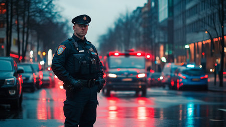 NYPD police officer in New Yorkの素材