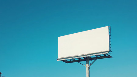 Blank billboard on blue sky background for advertisement and copy space.の素材