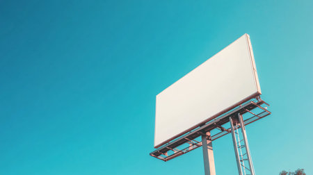 Blank billboard on blue sky background for advertisement and business concept.の素材