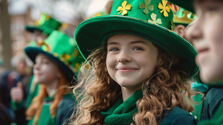 Swiss Saint Patrick's Day parade in Lugano on Switzerlandの素材