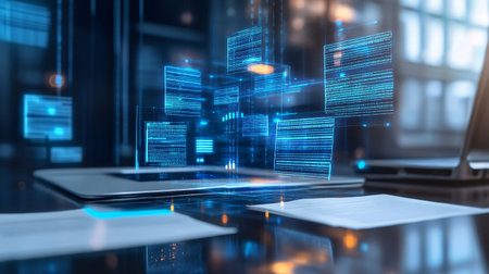 Big data and cloud computing concept. 3d rendering toned image double exposureの素材