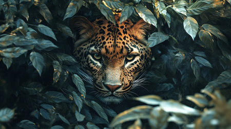 Leopard portrait in the jungle. Animal portrait in the jungle.の素材