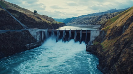 Gullfoss hydroelectric power station, Iceland, Europe.の素材