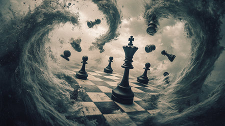 Chess battle concept of business ideas and competition and strategy ideas concepの素材