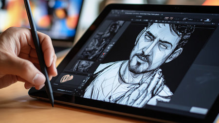 Apple Computers website on iPad Air. iPad Air was created and developed by the Apple inc.の素材