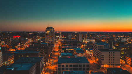Aerial view of the city of Nashville, Tennessee, USA.の素材