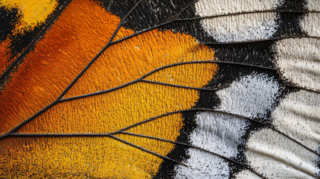 Close up of butterfly wing texture background. High resolution photo. Full depth of field.の素材