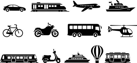 transportation icon set isolated on white background. vector illustration EPS10のイラスト素材