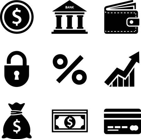 Finance icon set vector illustration isolated on white background for graphic and web design.のイラスト素材